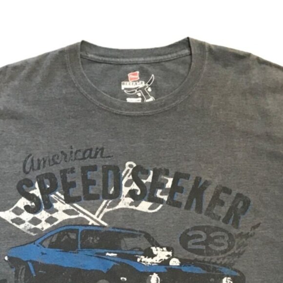 American Speed Seeker Tshirt Hanes Beefy T 3XL Gray Hot Rod Muscle Car Racing - Picture 4 of 10